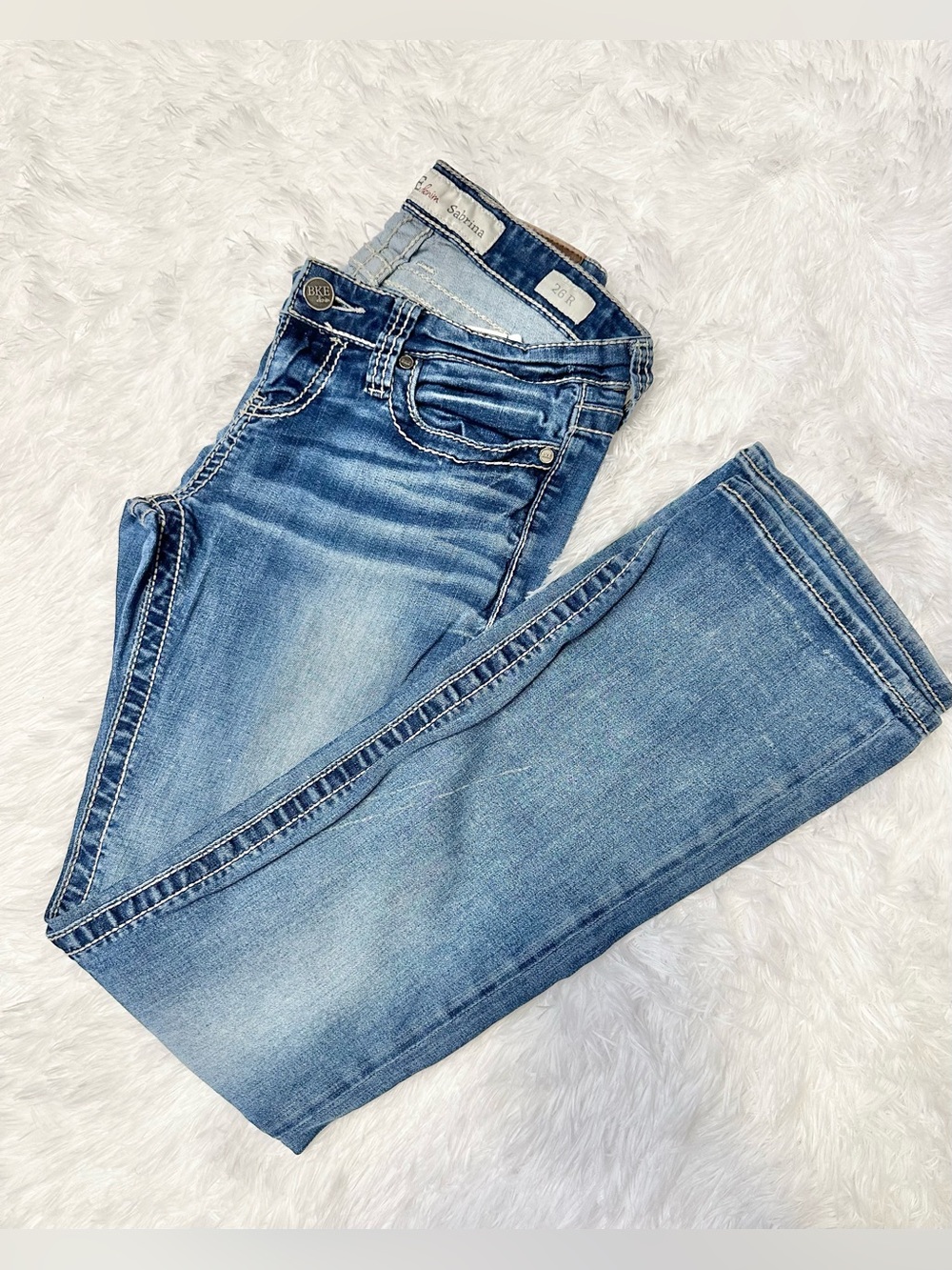 Womens Blue Stretch Denim Jeans